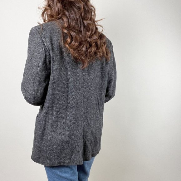 Vintage Union Made Hand Woven Scottish Harris Tweed Wool Oversized Blazer Jacket - Picture 2 of 5